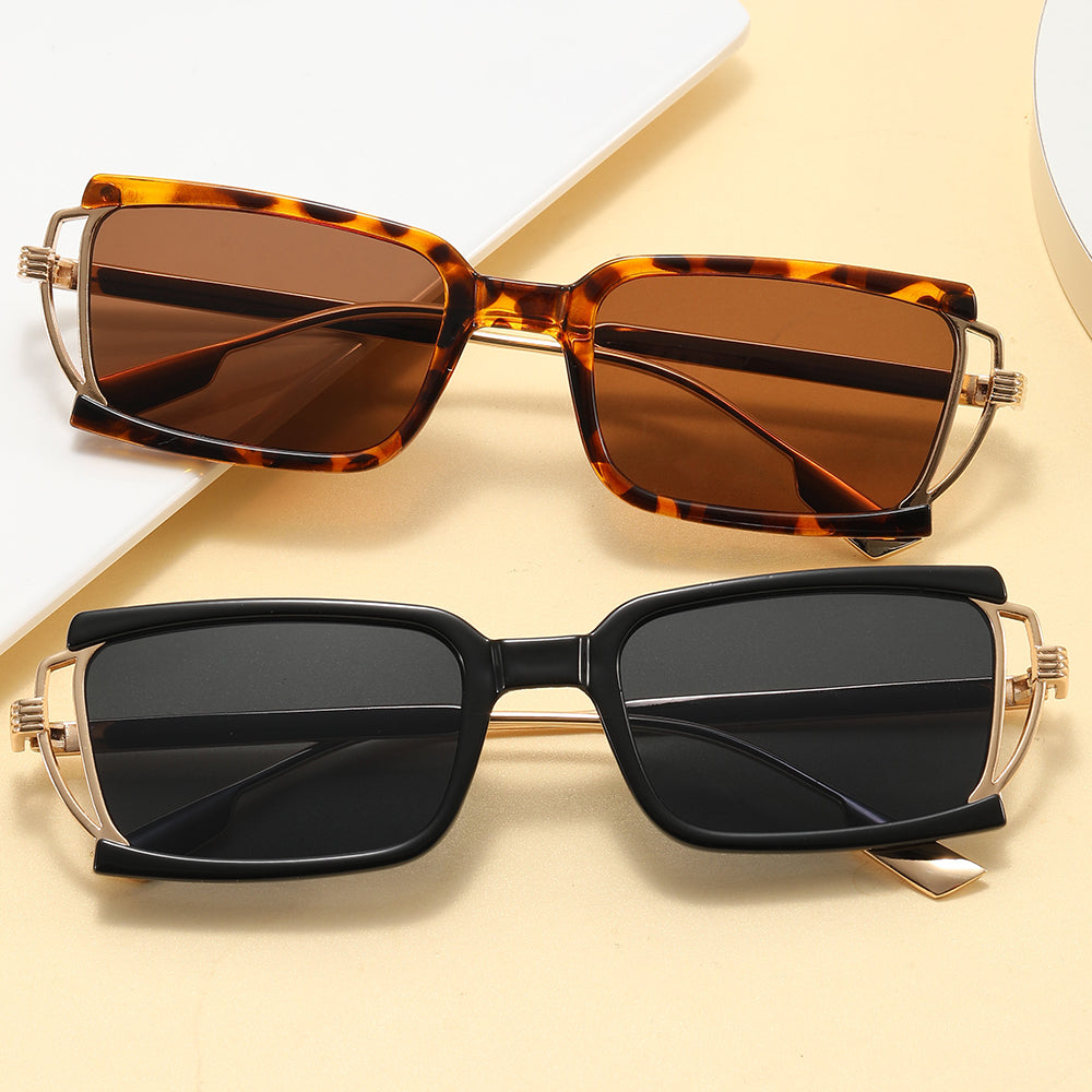 Small Rectangle Metal Frame Sunglasses