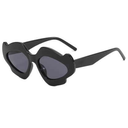 Irregular Hip-Hop Punk Flower Shape Wavy Design Sunglasses