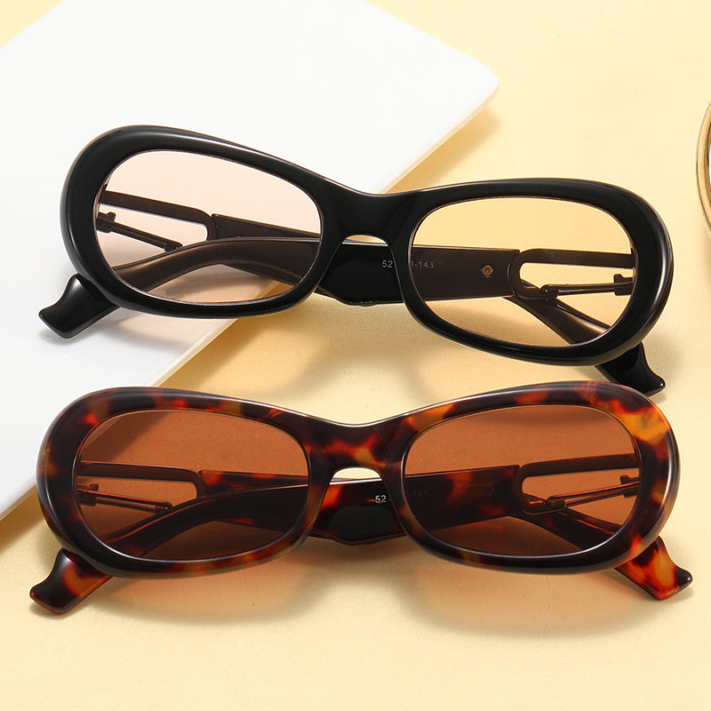 Retro Vintage Plastic Small Oval Sunglasses