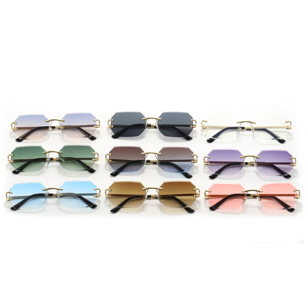 Tint Octagon Rimless Sunglasses