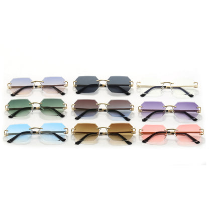 Tint Octagon Rimless Sunglasses