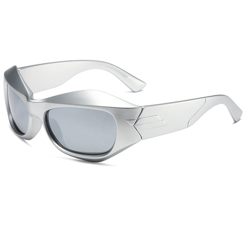 Polarized Oversize Chunky Irregular Wrap Around Fashion Y2K Sunglasses