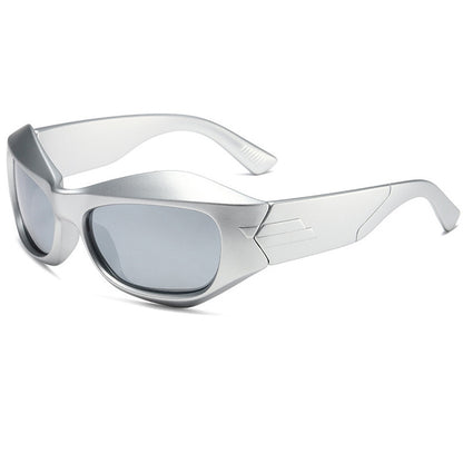 Polarized Oversize Chunky Irregular Wrap Around Fashion Y2K Sunglasses
