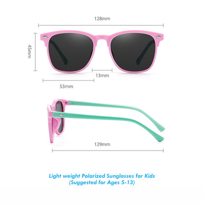 Boys Girls Square Polarized  Sunglasses for Teenagers