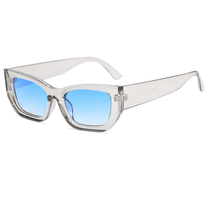 Cat Eye Women Flat Top Polygonal Sunglasses