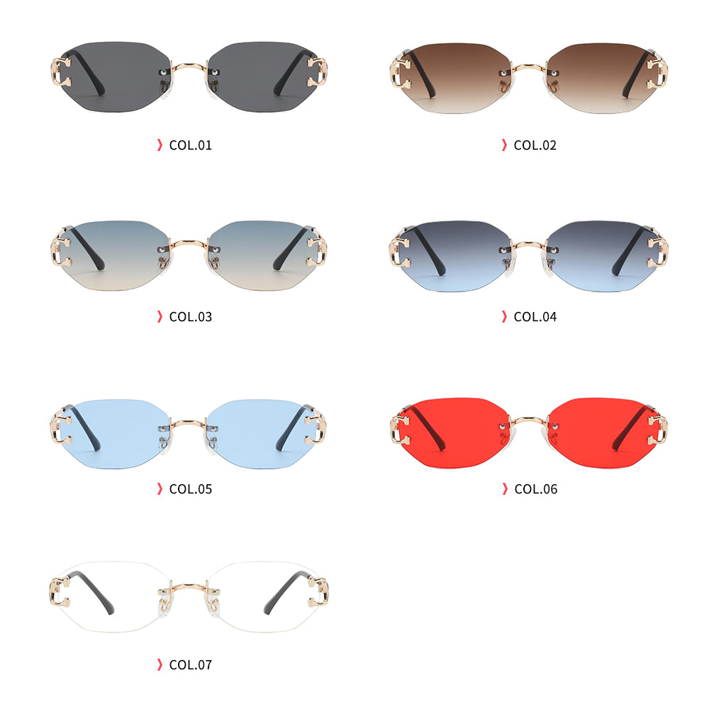 Oval Rimless Sunglasses