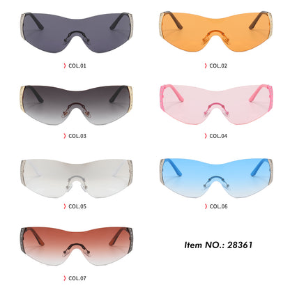 Y2K Oversized Rimless Shield Sunglasses