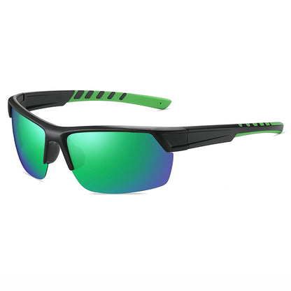 Men Rectangular Half Frame Polarized Sports Driving Sunglasses