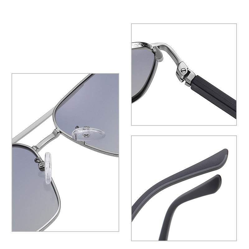 Polarized Double Bridge Pilot Style Anti-Glare Driving Sunglasses