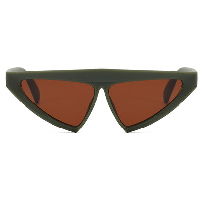 Cat Eye Women Flat Top Small Triangle Sunglasses