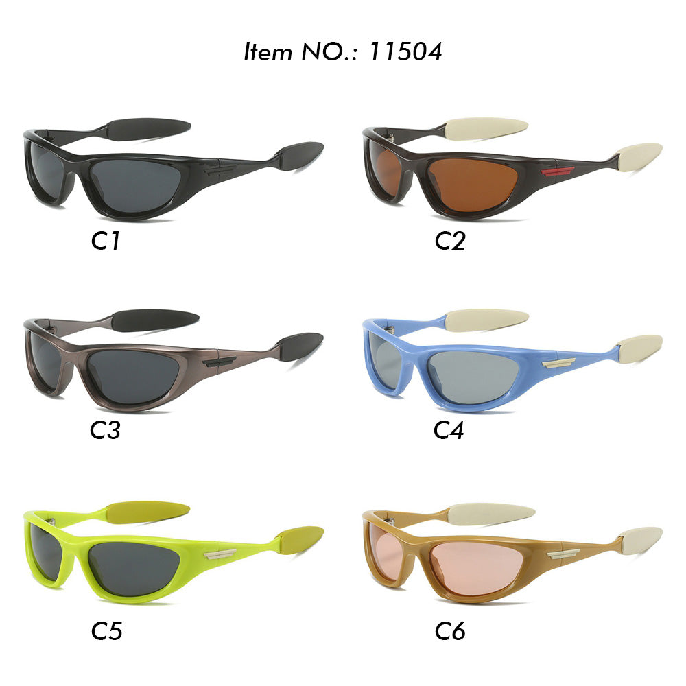 Y2K Wrap Around Sport Oval Cat Eye Sunglasses
