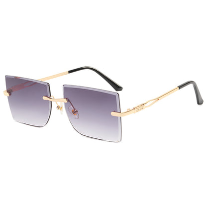 Women Rimless Square Sunglasses