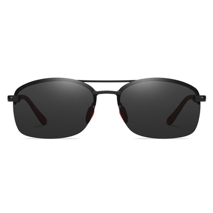 Polarized Men's Semi-Rimless Photochromic Sunglasses