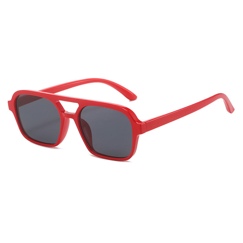 Retro Double Bridges Small Rectangle Sunglasses