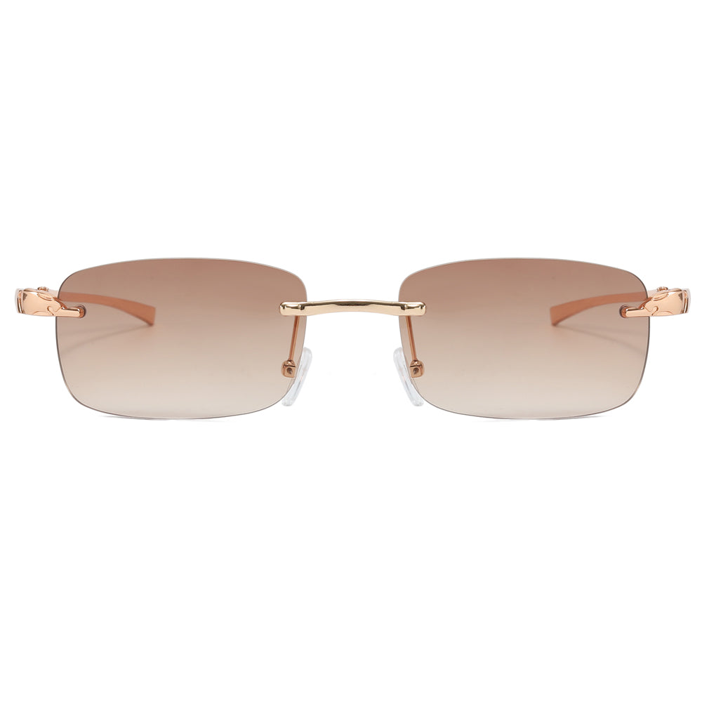 Rectangle Retro Vintage Rimless Sunglasses