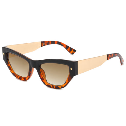 Cat Eye Women Flat Top Polygon Sunglasses