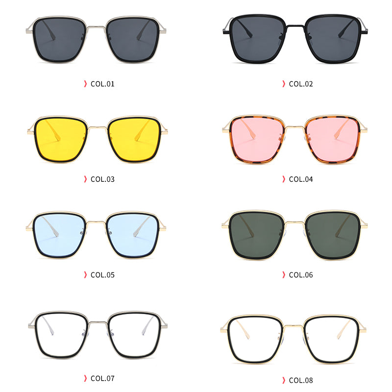 Fashion Men Square Metal Sunglasses