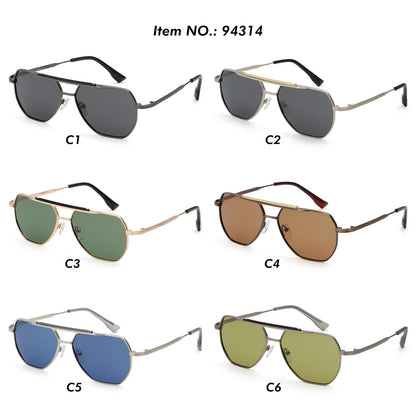 Retro Oversized Square Metal Frame Sunglasses