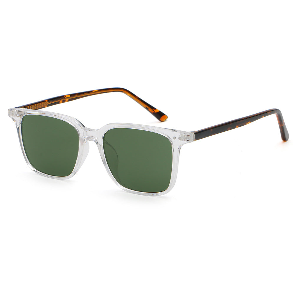 Retro Classic Square Reinforced Wire-Core Temples Sunglasses