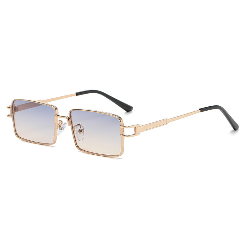 Rectangle Narrow Metal Frame INS Street Style Sunglasses