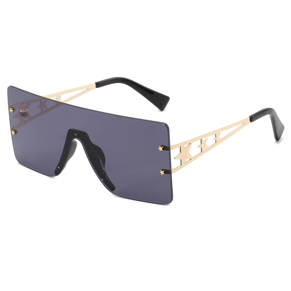 Flat Top Oversized Square Rimless Sunglasses