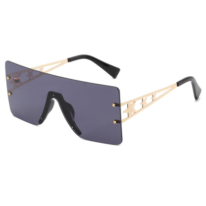 Flat Top Oversized Square Rimless Sunglasses