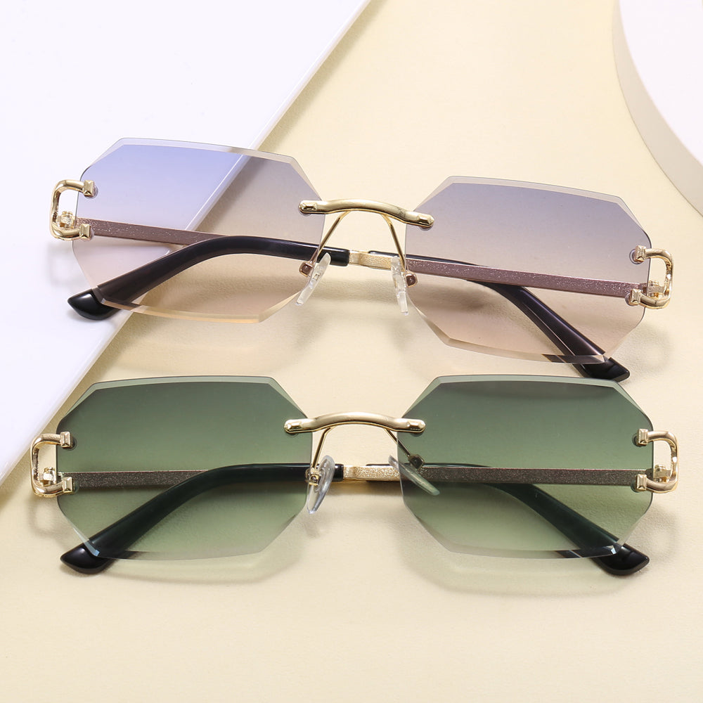 Tint Octagon Rimless Sunglasses
