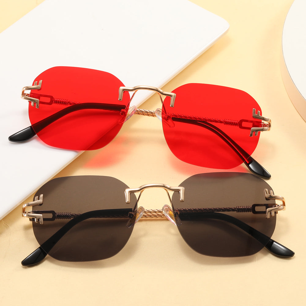 Small Rectangle Rimless Sunglasses