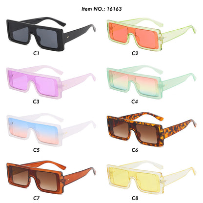 Trendy Flat Top UV400 Rectangle Sunglasses