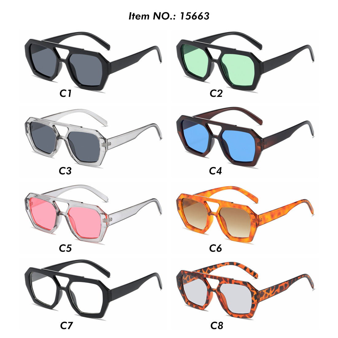 Flat Top Multiple Color All-match Sunglasses