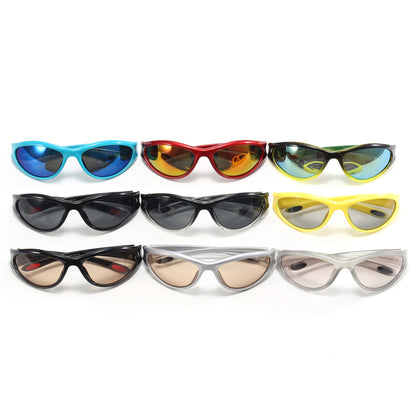 Y2K Retro Rectangle Wrap Around Outdoor Cycling Sporty Sunglasses