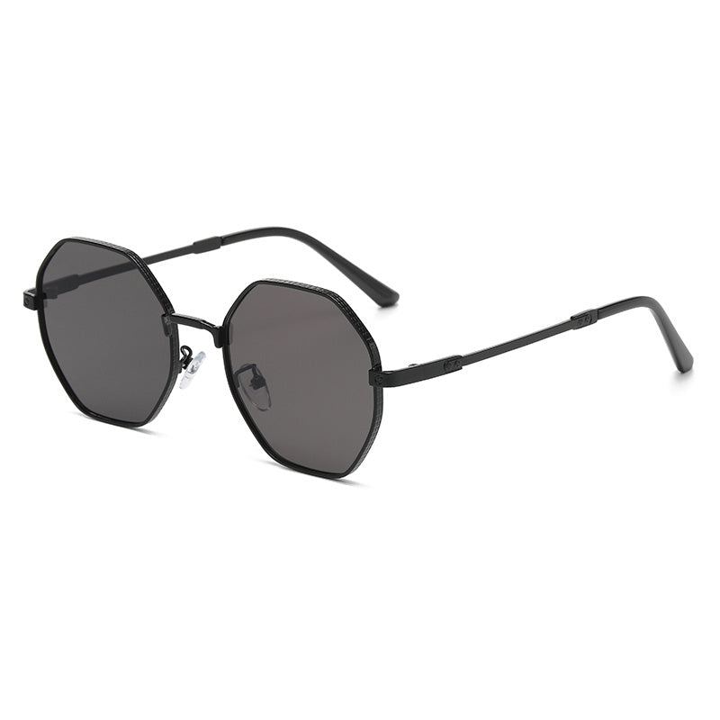 Retro Polygon Shades Metal Frame Sunglasses