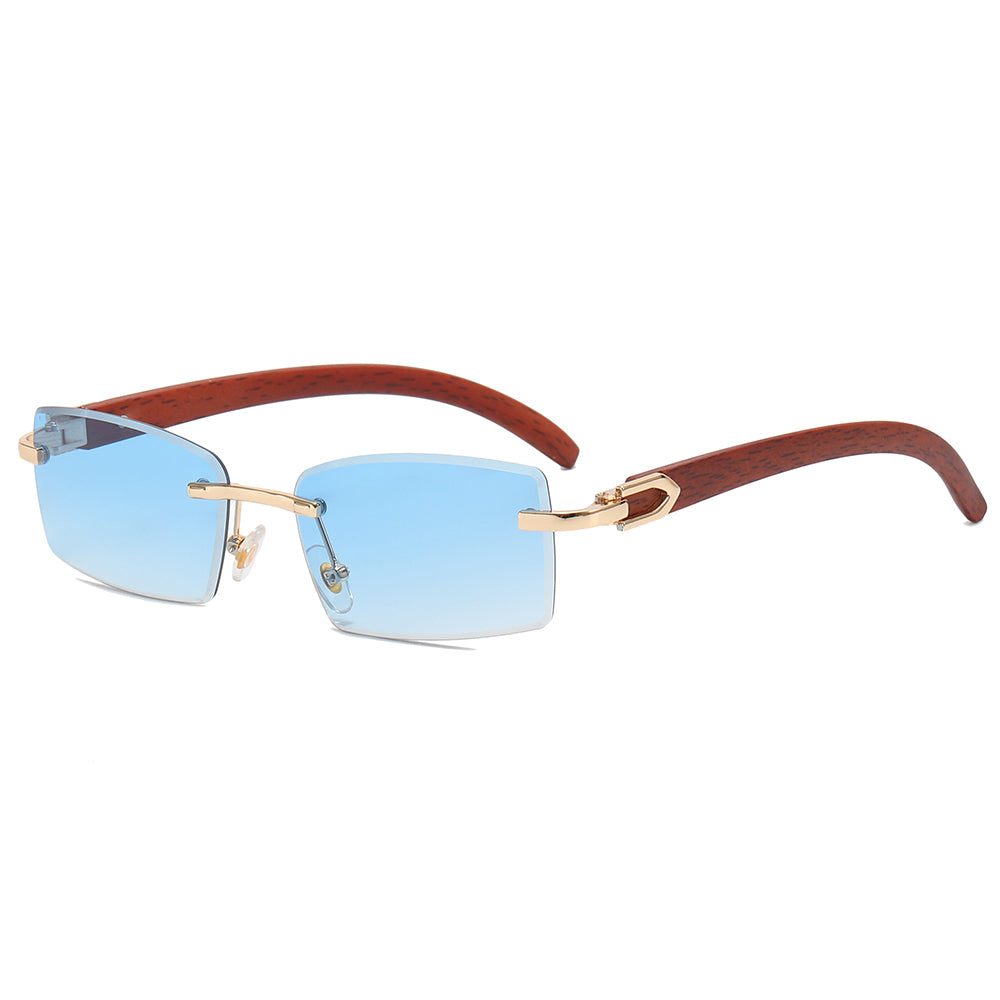 Retro Small Rimless Rectangular Sunglasses