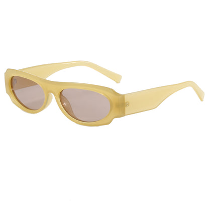 Retro Y2K Tinted Small Oval Cat Eye Sunglasses