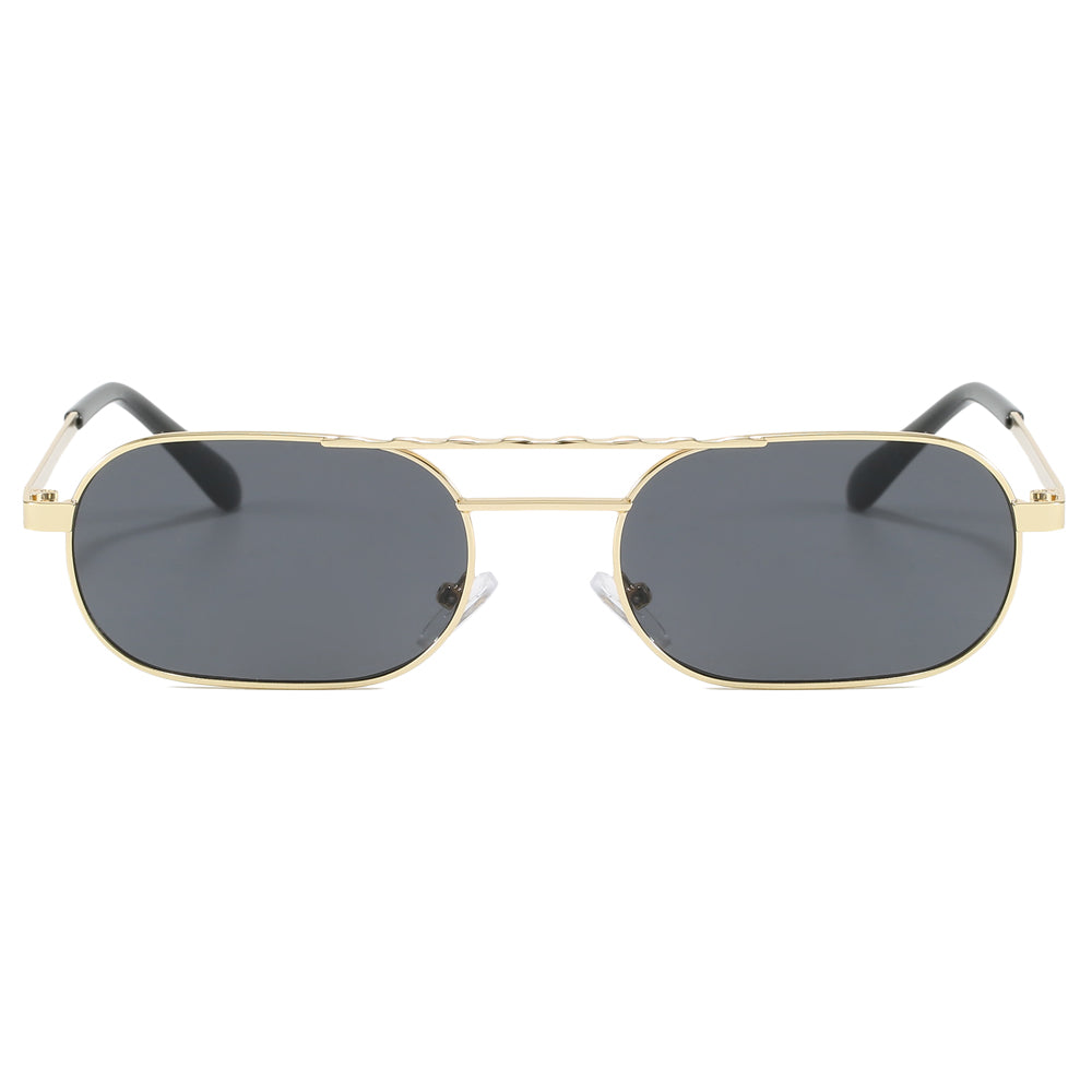 Small Rectangle Metal Frame Travel Shades Sunglasses