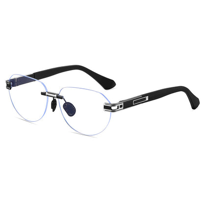 Men's Gradient Oval Rimless Sunglasses