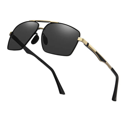 Polarized Men's Metal Rectangle Driving Sunglasses