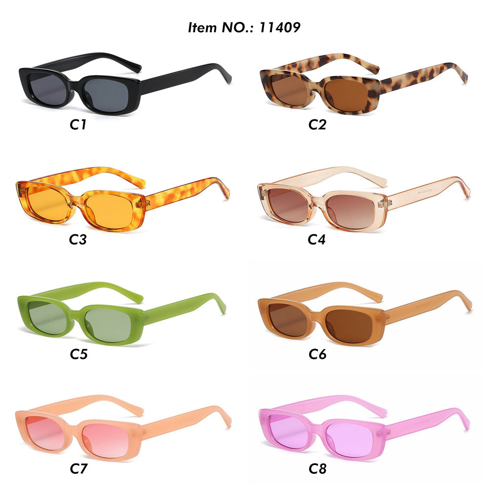 Retro Women Rectangle Cat Eye Tinted Sunglasses