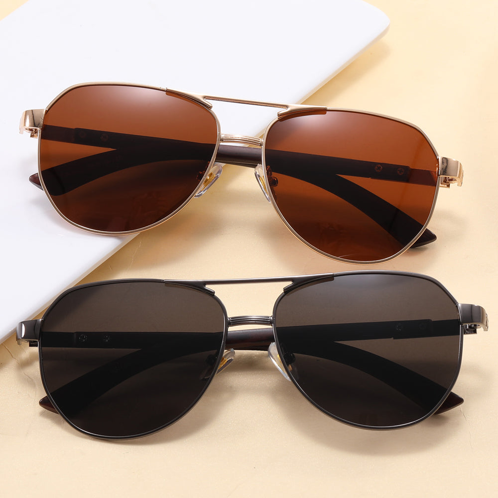 Metal Frame Gradient Men Shades Polarized Sunglasses