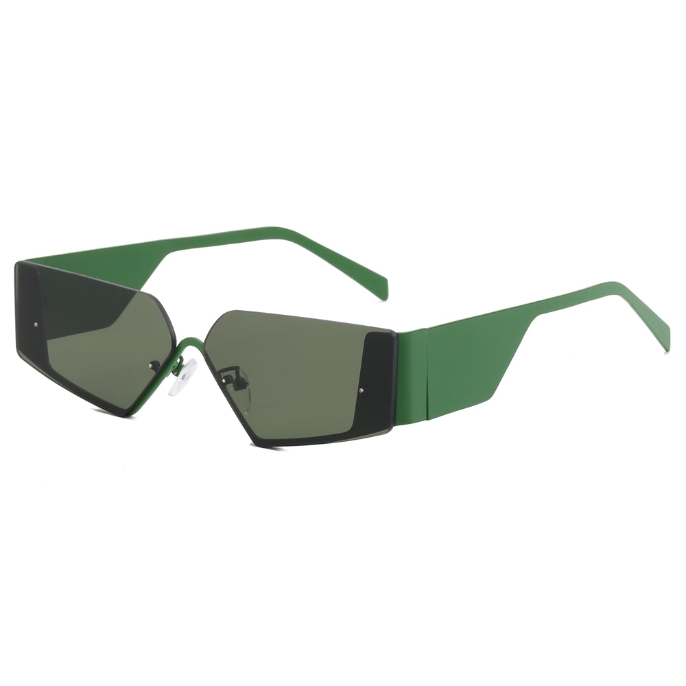Rimless Irregular Narrow Shades Sunglasses
