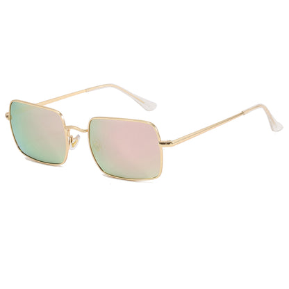 Rectangle Lightweight Metal Frame Polarized Sunglasses
