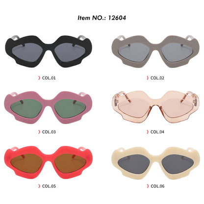 Irregular Hip-Hop Punk Flower Shape Wavy Design Sunglasses