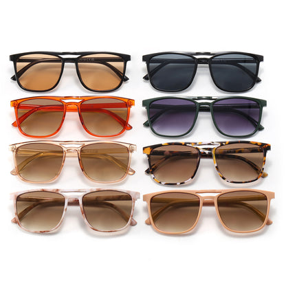 Double Bridge Flat Top Square Sunglasses