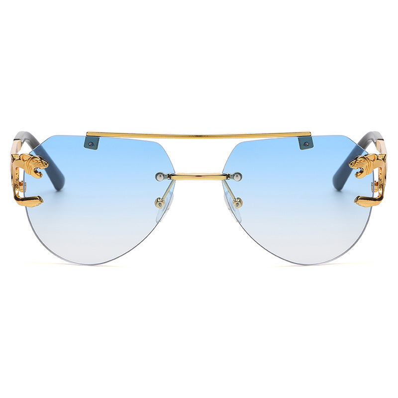 Rimless Men Women Luxury Steampunk Gradient Shades Sunglasses