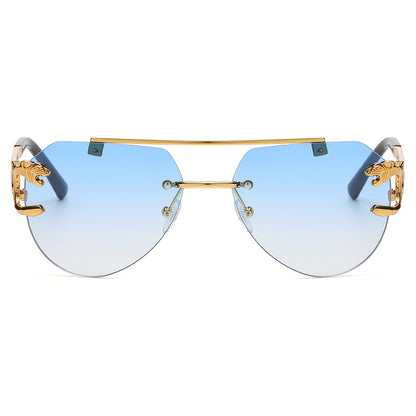 Rimless Men Women Luxury Steampunk Gradient Shades Sunglasses