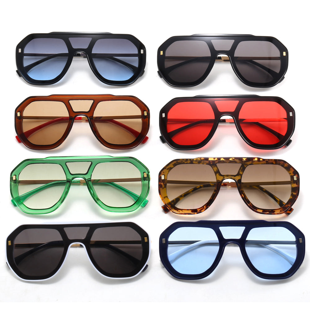 Oversized Big Frame Round One-Piece Outdoor Shades Sunglasses