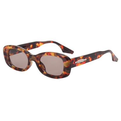 Retro Solid Plastic Small Rectangle Sunglasses