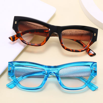 Cat Eye Women Flat Top Polygon Sunglasses