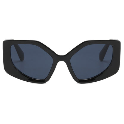 Oversized Polygon Cat Eye Chunky Rainbow Shades Sunglasses