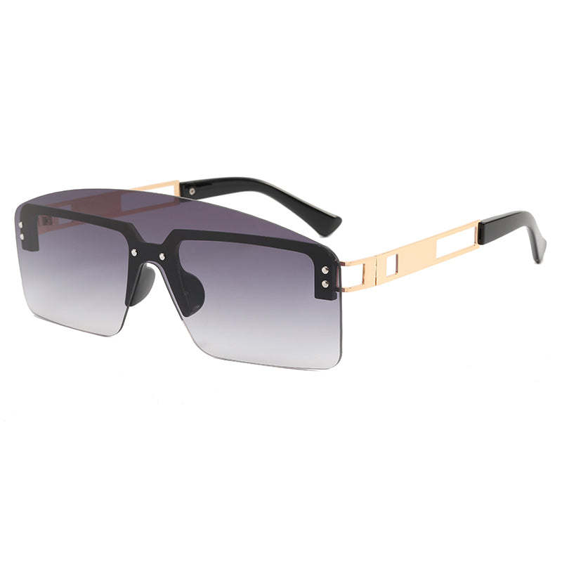 One Piece Tinted Lens Rimless Sunglasses